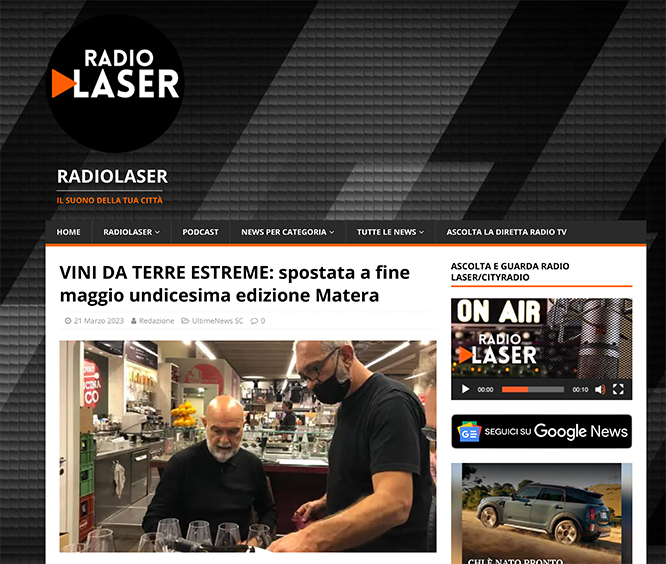 Vini da terre estreme su radiolaser.it